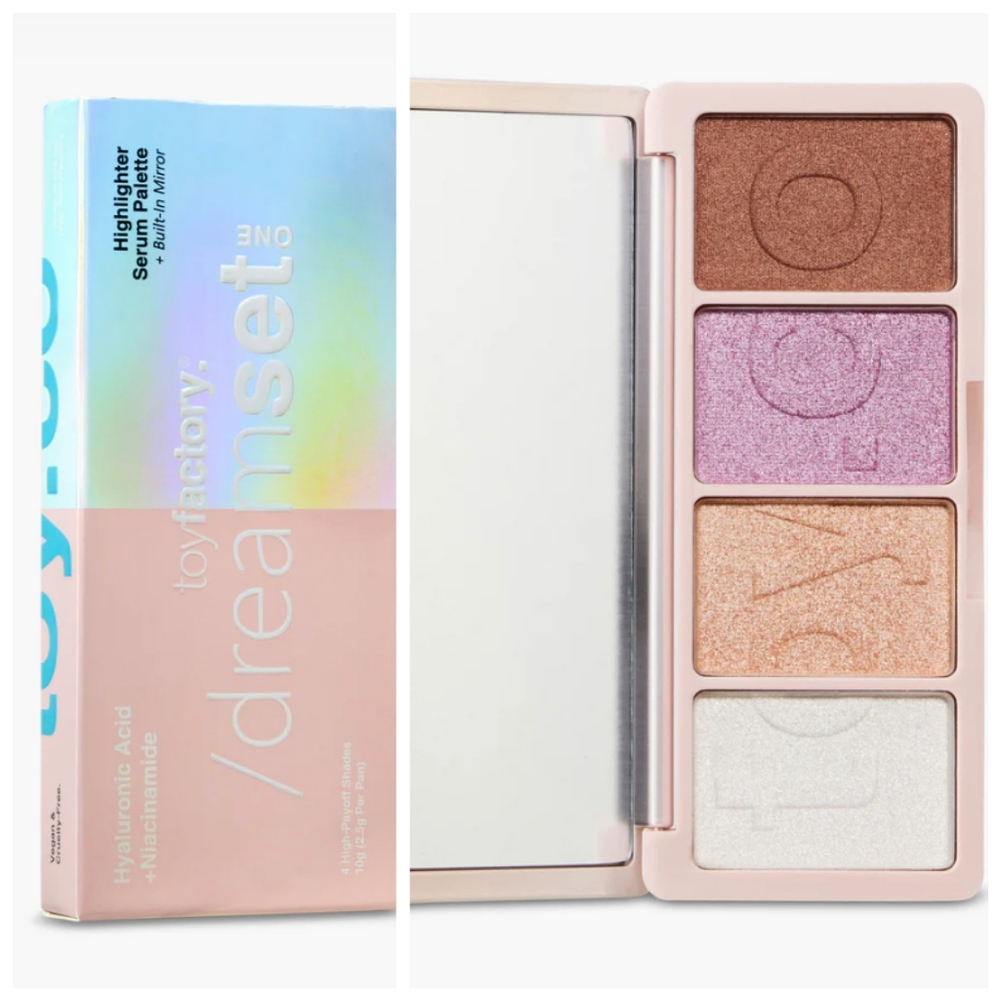 New Toy Factory Dreamset Highlighter Serum Palette W Mirror